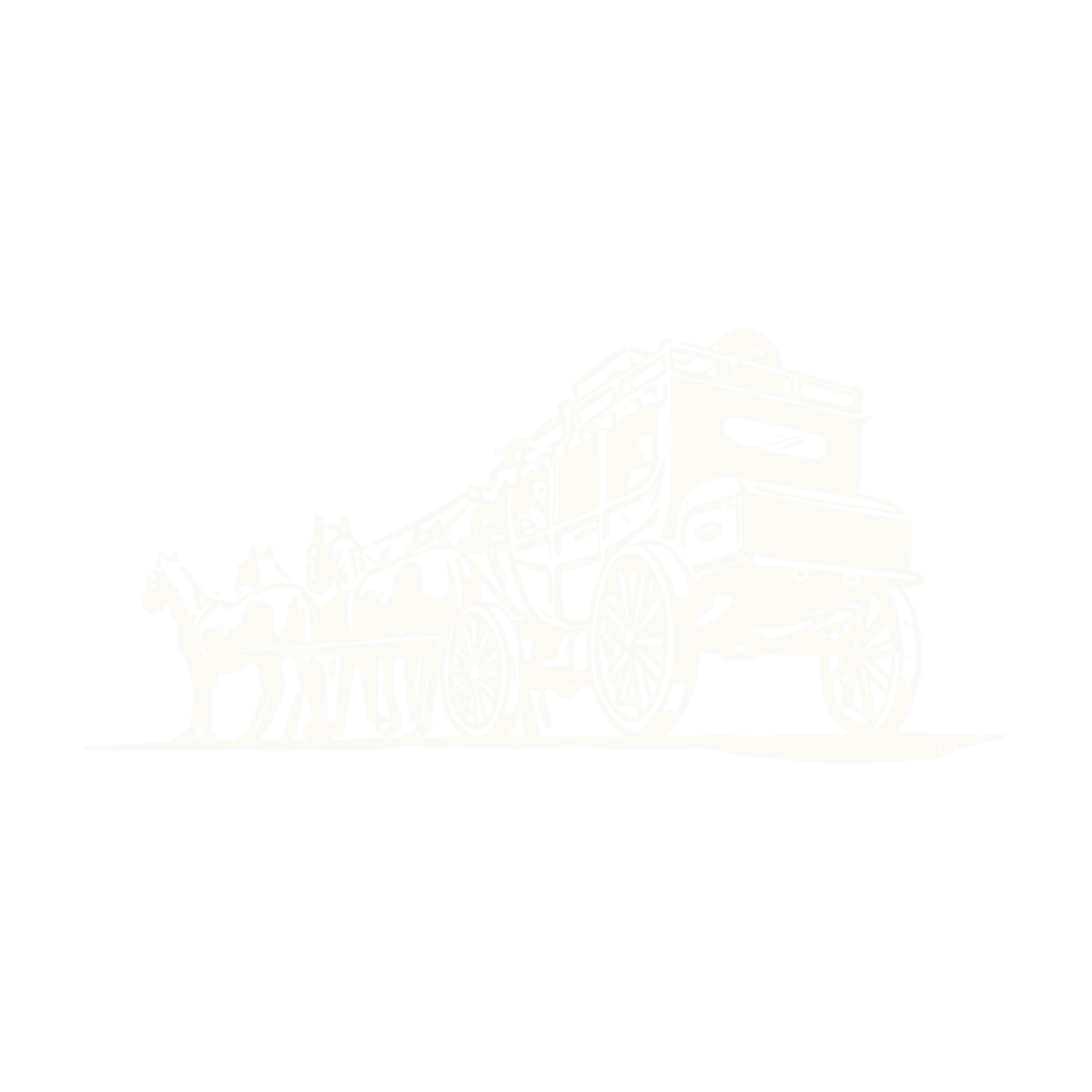 White Stagecoach Driving Away Illustration